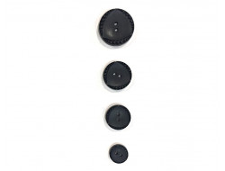 Bouton fantaisie noir  15 mm, 18 mm, 22 mm, 27 mm. - spirale et triangle