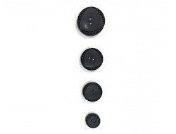 Bouton fantaisie noir  15 mm, 18 mm, 22 mm, 27 mm. - spirale et triangle  - 1