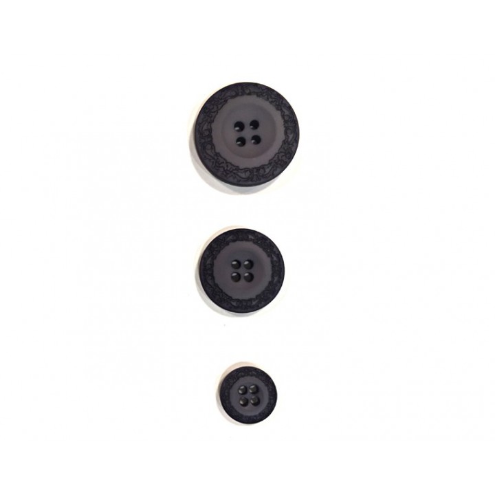 Bouton classique - arabesque denim  - 1