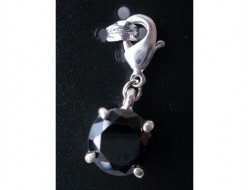 Pendentif pierre en verre noir
