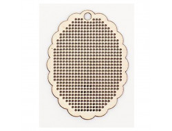 Pendentif en bois ovale à border