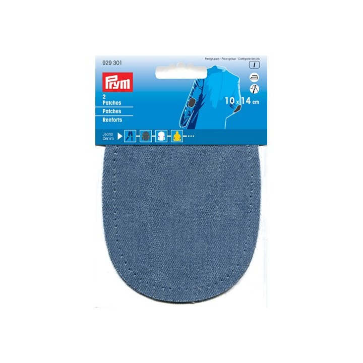Renforts 10 x 14 cm - aspect jeans denim  - 1