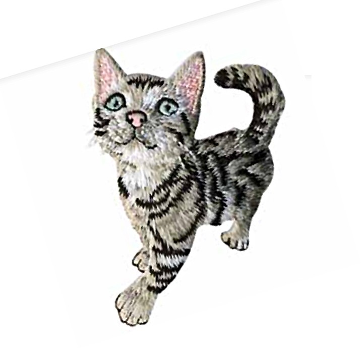 Ecusson Thermocollant Chat Gris Mercerie Floriane Ecusson Thermocollant Chat Gris Mercerie Floriane