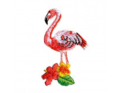 Écusson thermocollant oiseaux tropicaux - Flamand Rose