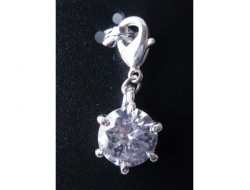 Pendentif pierre en verre blanc