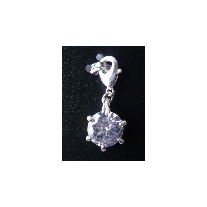 Pendentif pierre en verre blanc  - 1