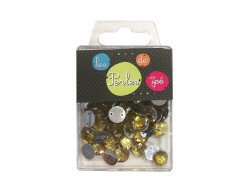 Perles rondes strass - Or
