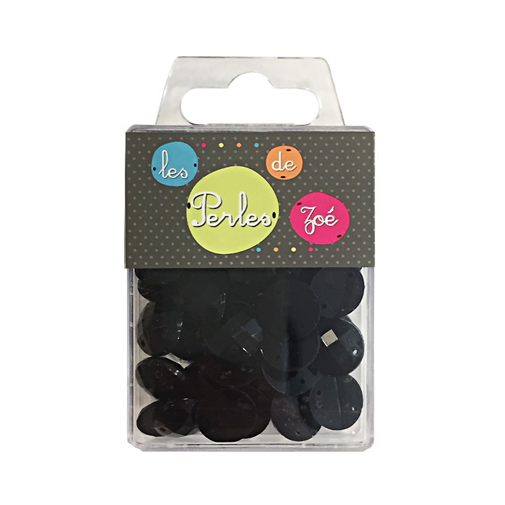 Perles rondes strass - Noir  - 1
