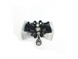 Broche Nœud - Satin & Strass