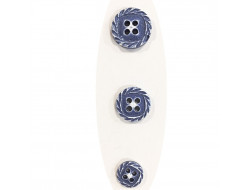 Bouton fantaisie spirale - bleu 9, 11 et 13 mm  - 1