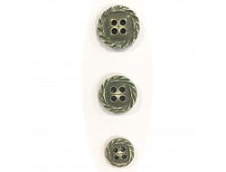 Bouton fantaisie spirale - Vert 9, 11 et 13 mm  - 1