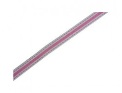 Ruban blanc rayures roses