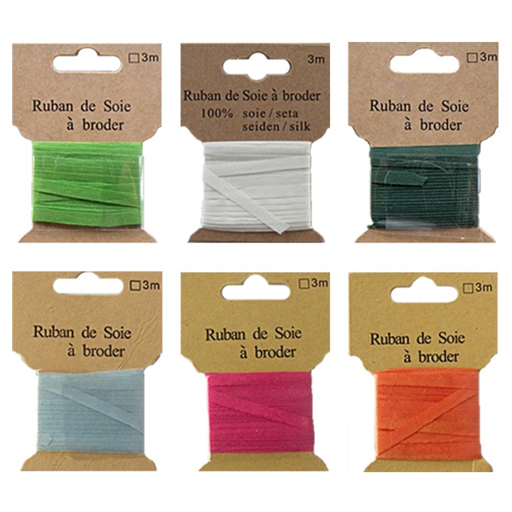 Ruban pure soie à broder - 7 mm  - 1