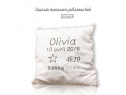 Coussin personnalisé - Naissance  - 2