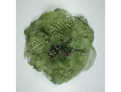 Fleur broche tissus kaki