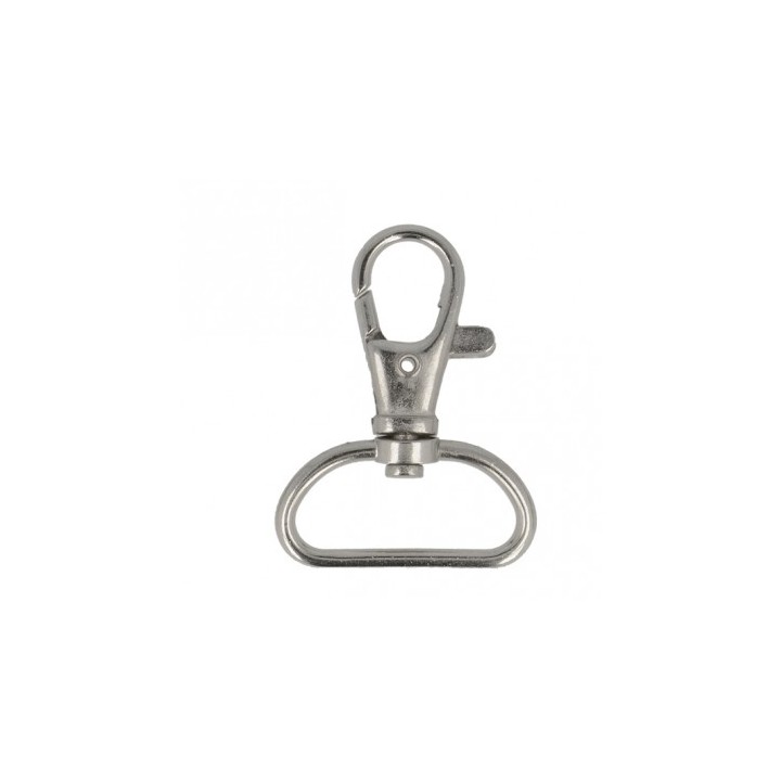 Mousqueton métal argent - 25 ou 30 mm  - 1