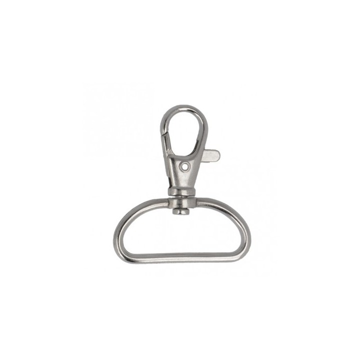 Mousqueton métal argent - 25 ou 30 mm  - 2