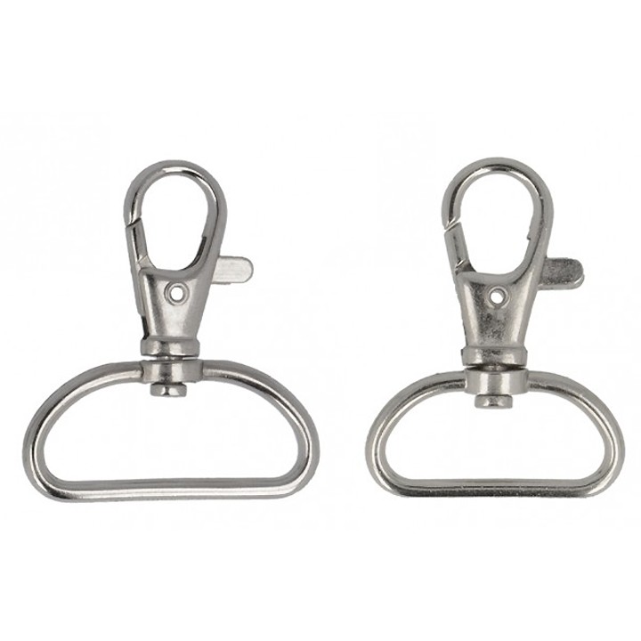 Mousqueton métal argent - 25 ou 30 mm  - 3