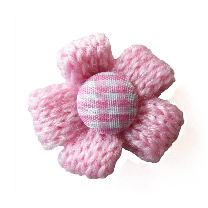Fleur tricot - rose  - 2