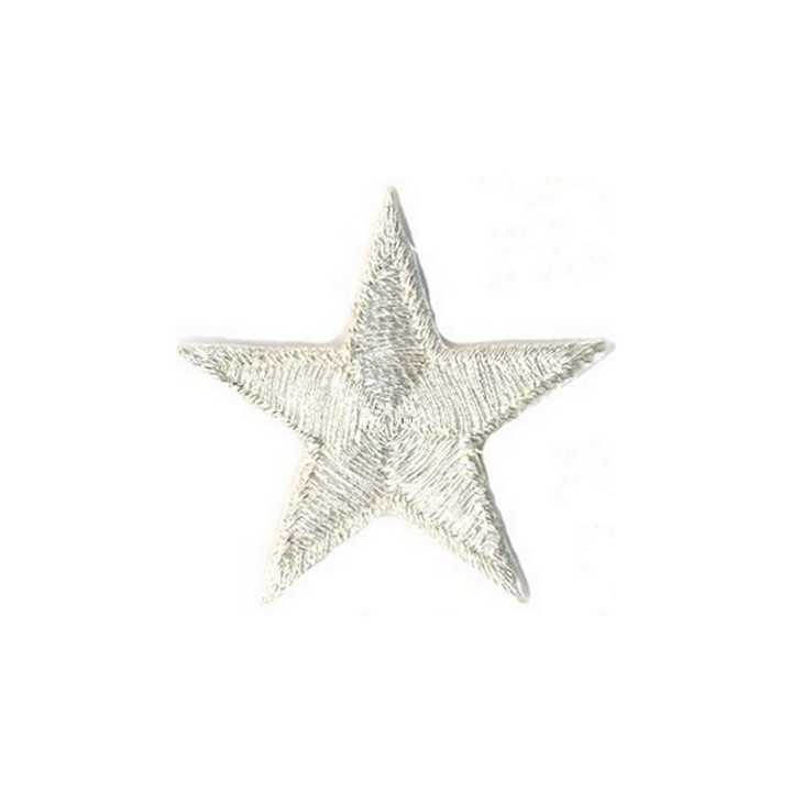 Grand écusson étoile argentée en strass, patch thermocollant pour  customisation vêtement 20 cm - Motif thermocollant - Creavea
