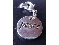 Pendentif rond Peace argent