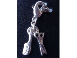 Pendentif ciseaux et peigne argent