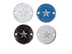 Bouton en corne noir et blanc