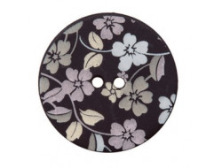 Bouton fleuri sur fond noir 20 et 25 mm  - 1