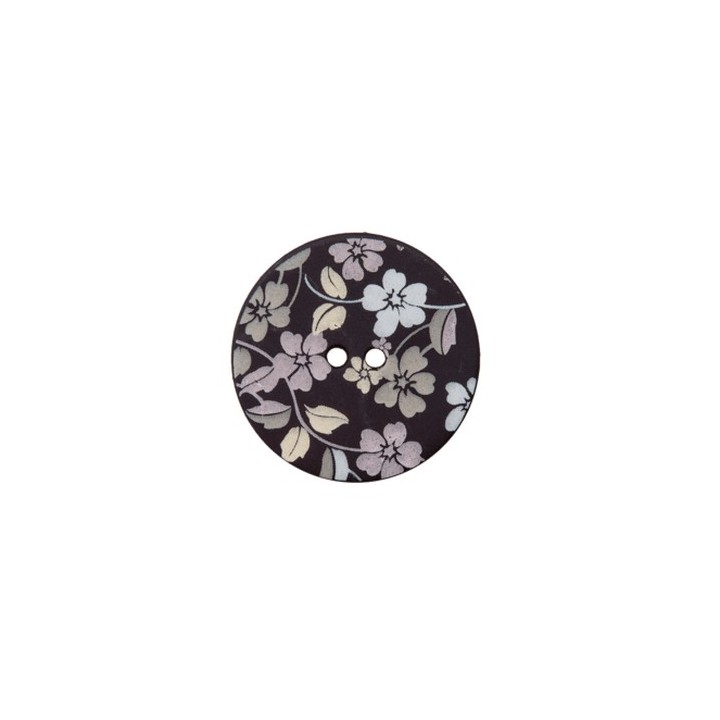 Bouton fleuri sur fond noir 20 et 25 mm  - 1