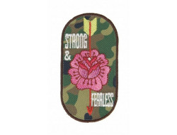 Écusson fleur/militaire thermocollant
