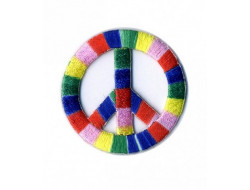 Écusson peace and love thermocollant multicoleur
