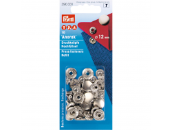 Boutons pression Anorak argent 12 mm
