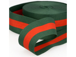 Galon stripes vert - 40 mm