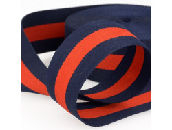 Galon stripes bleu - 40 mm