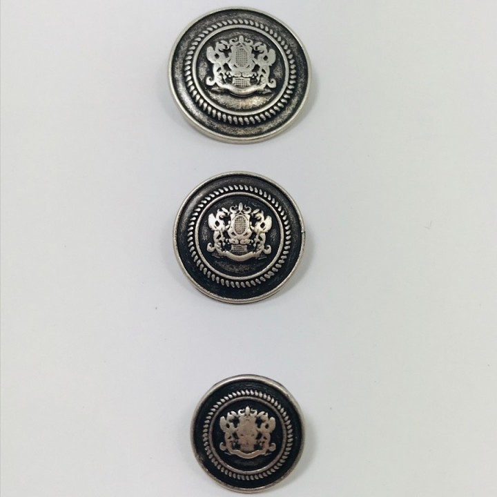 Bouton  métal armoirie 15, 20 et 25 mm  - 1
