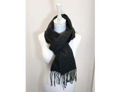 Écharpe unie 100% laine anthracite - Labonal