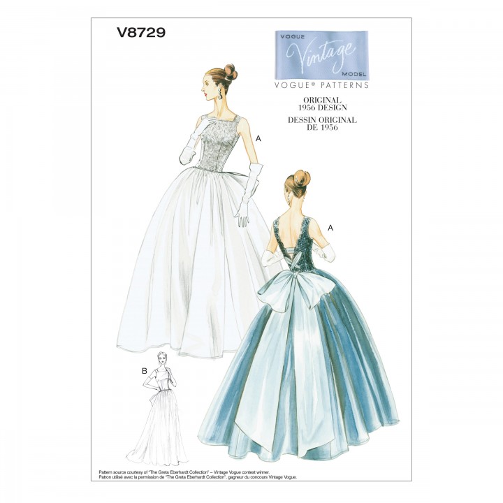 Patron de robe vintage - Vogue 8729  - 1