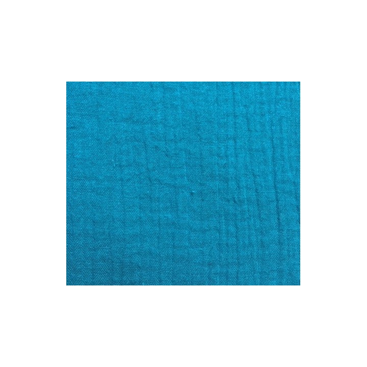 Tissu double gaze bleu canard  - 1