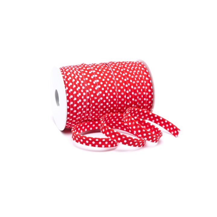 Passepoil pois rouge - 10 mm  - 1