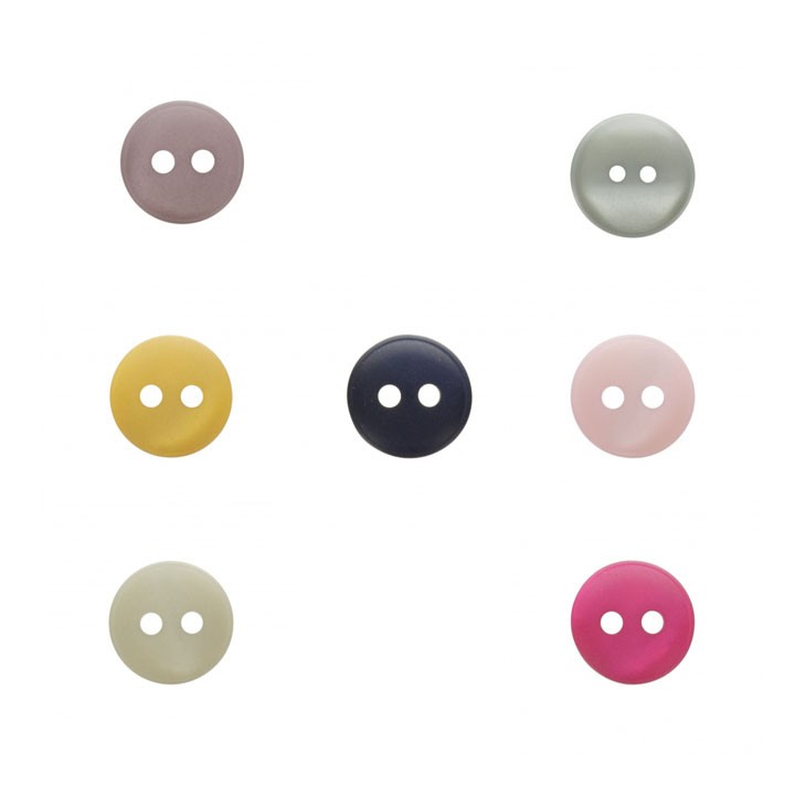 Boutons colorés 2 trous - 10 mm  - 8