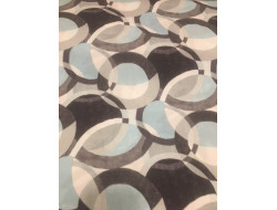 Tissu viscose rond gris et ciel