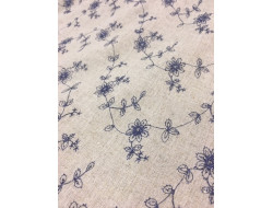 Tissu lin naturel brodé