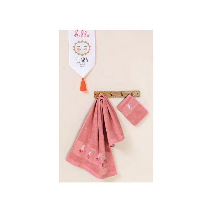 Serviette de toilette à broder - Rose Fuchsia Rico Design - 2