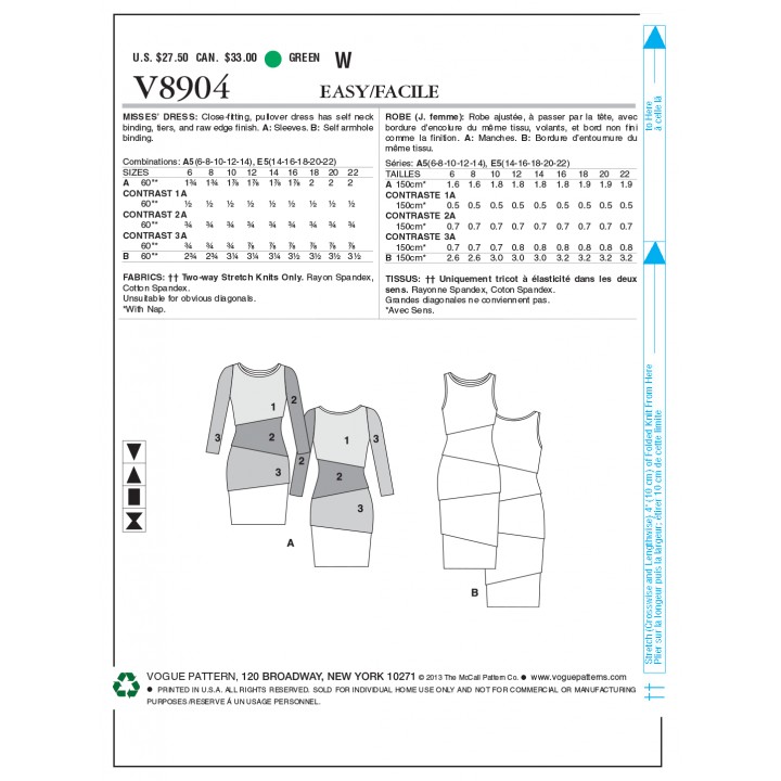 Patron de robe - Vogue 8904  - 2