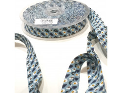 Biais replié fantaisie - bleu