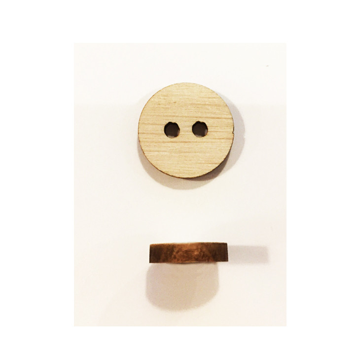 Boutons en bois naturel - 2 tailles  - 1