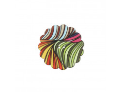 Bouton fantaisie - Fleur multicolore 40 mm
