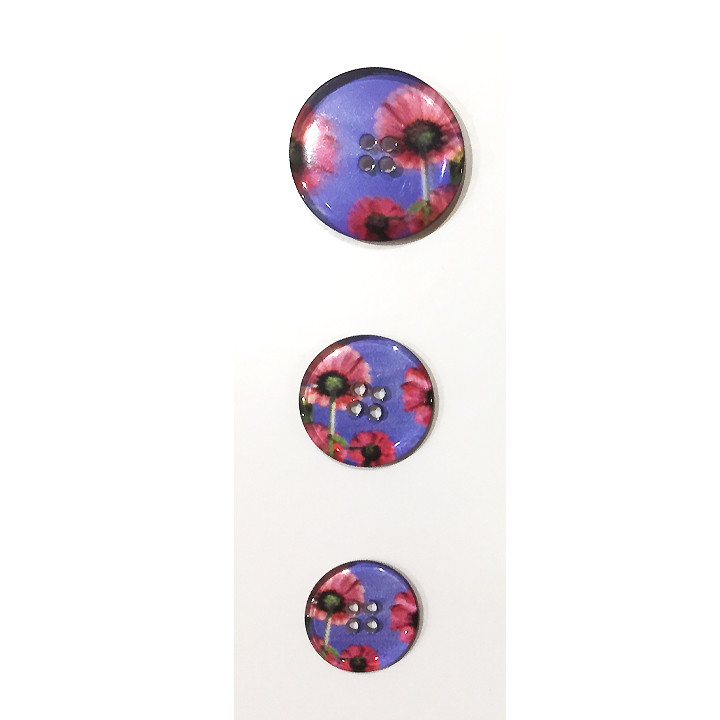 Bouton fantaisie - Coquelicot  - 1