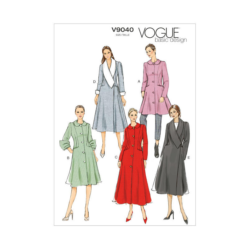 Patron de manteau Vogue 9040, Mercerie Floriane Patron Vogue V8346 : Manteau