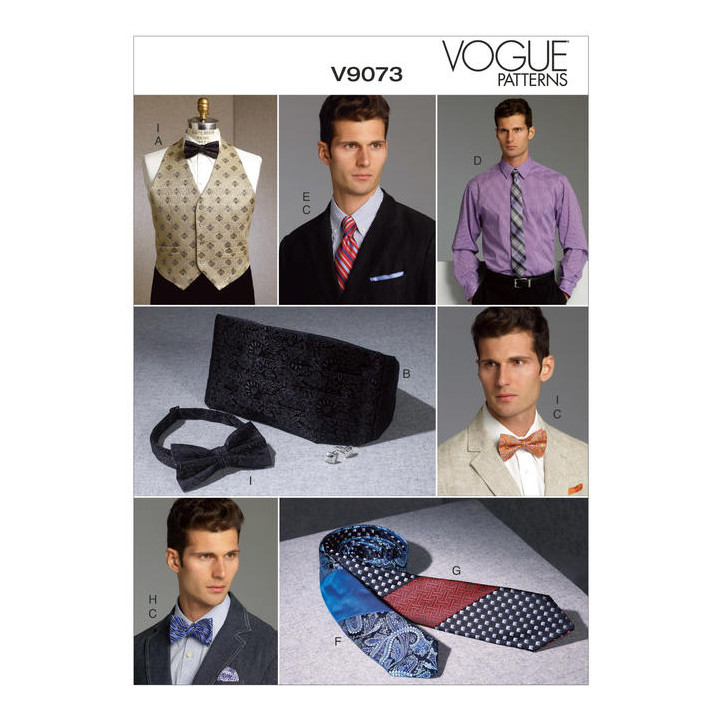 Patron de gilet, ceinture, pochette et cravates - Vogue 9073  - 5